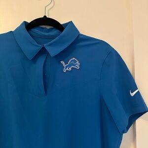 Nike Blue Polo Shirt with Detroit Lions Logo
